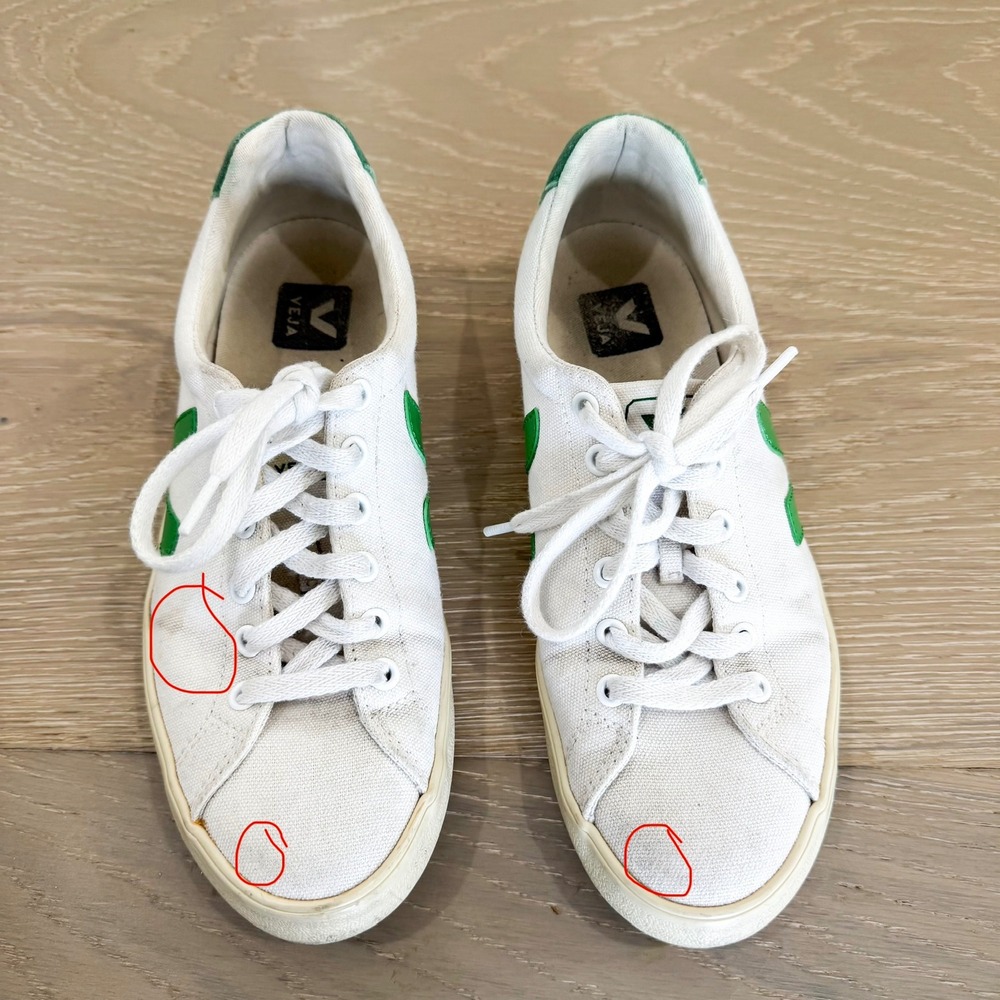Veja Campo Sneakers White Emerald Green Preppy Boho Neutral Elevated Basic 7 - Picture 5 of 7
